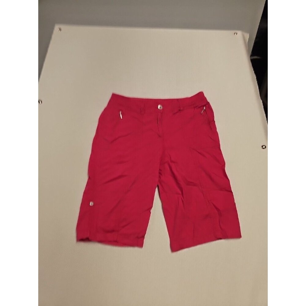 Chicos Zenergy Womens Pink Cargo Bermuda Shorts Size 0 Small Lightweight Active